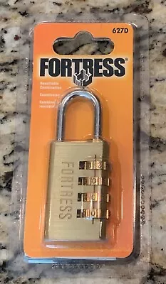 New Sealed Fortress Padlock 627D Brass 4-Dial Combination Luggage Lock 1 3/16” W • $8.95