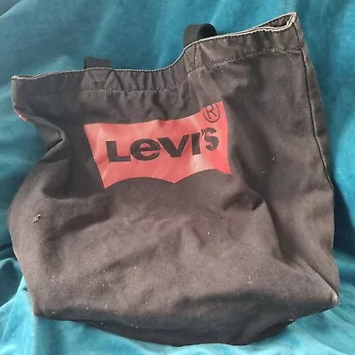 Vintage - Levis Black Red Canvas Tote Shopping Bag • £10