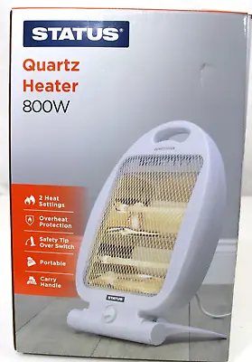 Status Quartz Electric Halogen Heater 800W  2 Heat Settings Safety Tip Switch • £12.99