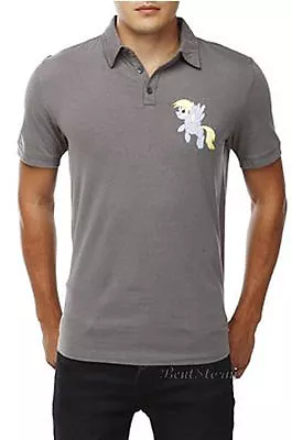 My Little Pony BRONY Derpy Muffins POLO Collar Gray Shirt SLIM FIT FIM XS NEW • $24.95