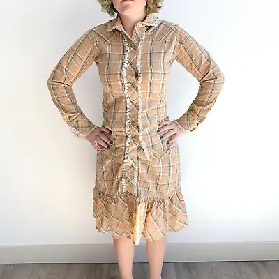 Panhandle Slim Vintage Plaid Western Shirt Skirt Outfit Square Dance XS Sm Med • $60