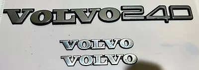 🚗 86-92 Volvo 240 DL Rear Trunk Lid Fender Nameplate Emblems Badge Logo Set OEM • $20.99