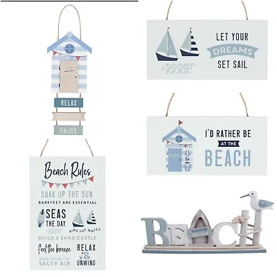 £18.49 • Buy Assorted Beach Themed Signs /Plaques Nautical Seaside Home Decor Gift Idea