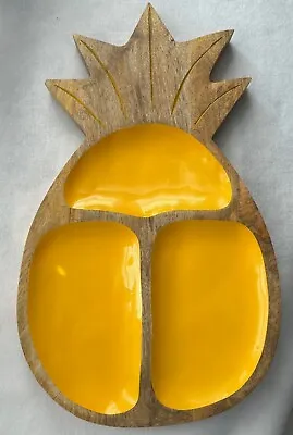 Pineapple Shaped Wooden Serving Dish/Tiki/Trinket - Vintage MCM  • $20