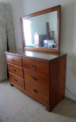 Maple Dresser With Six Drawers And Attached Mirror • $400