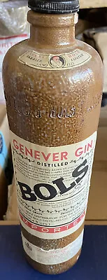 LOT OF 10 VTG BOLS Z.O. GENEVER GIN AMSTERDAM CLAY BOTTLE 25.4 Oz. PRE-1930's • $89.95