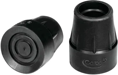 Carex Cane Tips 1  Metal Reinforced 2 Ct (A720-00) BLACK 1 Pair • $8.69