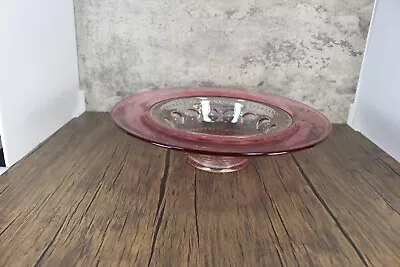 Large Kings Crown Flared Serving Bowl 12-1/2 Inch Thumbprint Ruby Flashing  • $39.99