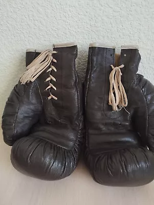 Vintage USSR Boxing Leather Gloves In Good Condition Perfect To Sport Interior • $49.99