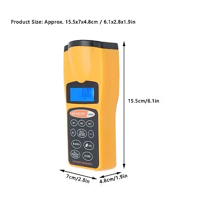 RH Distance Measure Meter Handheld Ultrasonic Meter Laser Range Finder Distance • £13.08