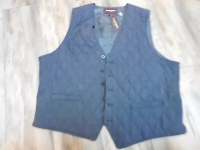 Johnston & Murphy Men's Navy Gray Tailor Quilted Vest Size Xxl New $128 • $60.83