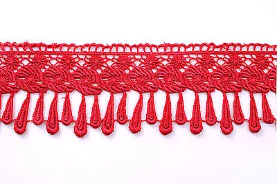 Lily 3.25  14 Colors Tear Drop Fringe Venise Lace Trim Sewing Supplies By Yard • $13.99