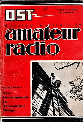 QST Amateur Radio Magazine October 1936 Icszc56 • $2.15