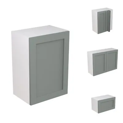 Kitchen Kit Cabinets: Shaker Wall Units Matt Sage Green Door Soft Close Hinges • £2.50