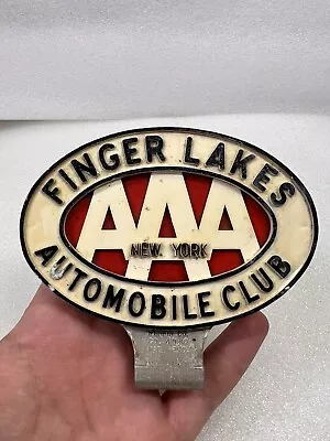 Vintage AAA Finger Lakes Automobile Club New York License Plate Topper • $395