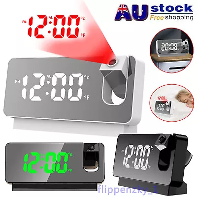 LED Digital Smart Alarm Clock Projection Temperature Time Projector LCD Display • $10.95