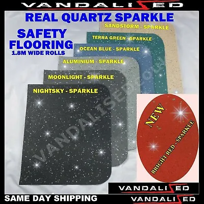 Camper Van Vinyl Lino Anti Slip Safety Flooring Floor Motor Home Caravan Sparkle • £1.99