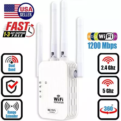 WiFi Range Extender Repeater 1200Mbps Wireless Amplifier Router Signal Booster • $14.77