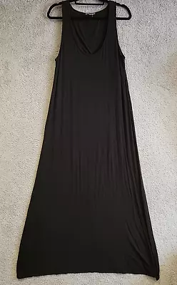 VINCE Dress Womens XL Black Maxi Scoop Neck Sleeveless Modal With Back Panel • $17.92