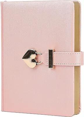 Leather Journal Heart Lock Notebook With Key School Diaries Girls Gifts Birthday • $60.21