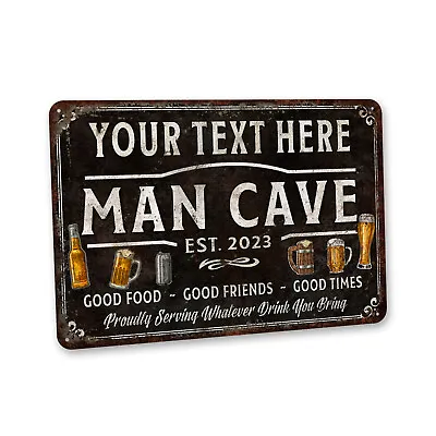 Personalized Man Cave Gift Man Cave Sign Home Bar Decor Metal Sign 108122002143 • $19.95