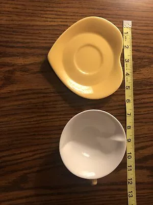 Mary Kay Yellow Heart Shaped Porcelain Tea Cup Saucer Set • $12