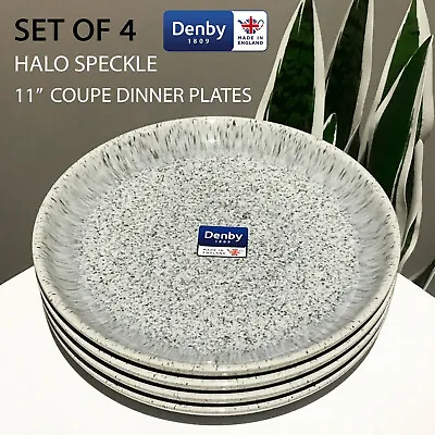 $59.99 • Buy 4 Denby HALO SPECKLE High Quality Stoneware Coupe Dinner Plate Gray ENGLAND MADE