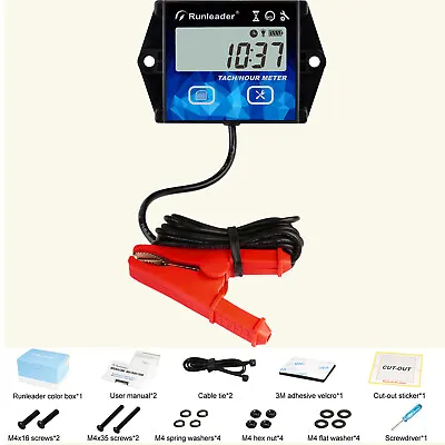 Digital Hour Meter Tachometer RPM Maintenance Reminder Gas Engine Motorcycle ATV • $14.49