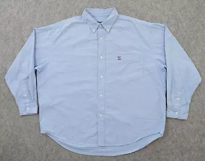 Ralph Lauren Shirt Mens Large Blue Button Up Chambray Long Sleeve Pockets Logo • $9.74