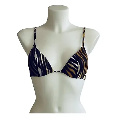 LA PERLA Marvel Multicolor Zebra Print Bikini Top Sz 4S • $19