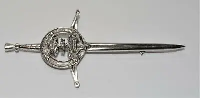 Silvertone Marked THROUHG HAMILTON SCOTLAND Scottish Kilt Pin Brooch SWORD Shape • £47.49