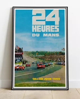 LE MANS 24 HOURS 1965 MOTOR RACING REPRO Poster 36 X24  (similar To A1 ) • £11.99