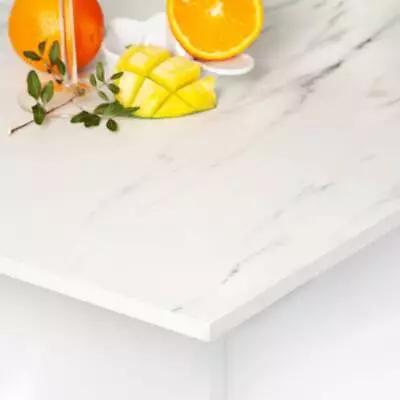 Compact Laminate White Marble Worktops Solid Surface Thin Kitchen Countertops • £478.50