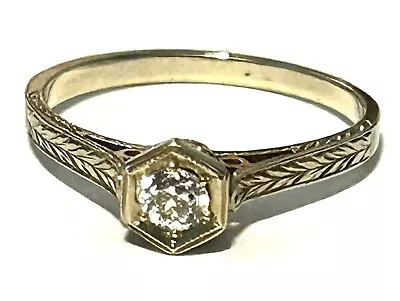 Antique Art Deco Filler Ring Diamond 14 Kt Gold.  • $325