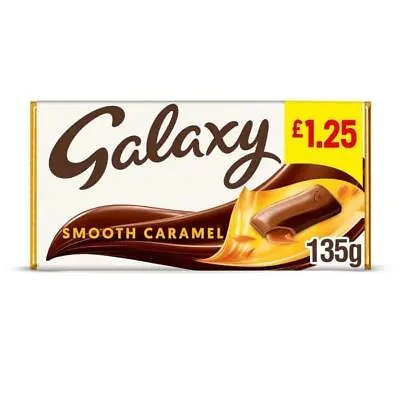 Galaxy Smooth Caramel & Milk Chocolate Block Bar 135g - From Giant Bradley's Swe • £1.25