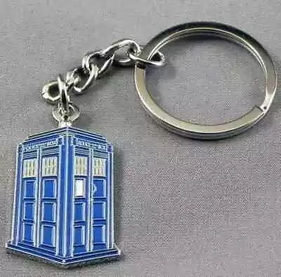 New Dr Who Police Box Tardis TV Series Film Metal Enamel Keyring Key Ring Chain • £2.99