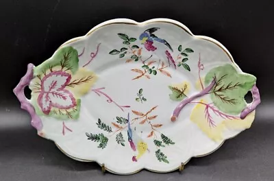 Mottahedeh Crom Castle Repro Chelsea 1755 Porcelain Leaf Chinoiserie Bird Dish • $99