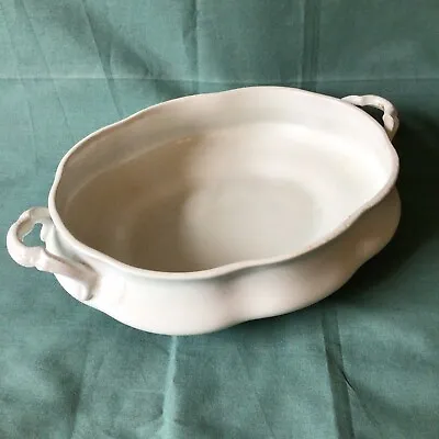 SERVING BOWL W H Grindley & Co White With Ornate Handles Retro/Vintage 9x7x2in • £9