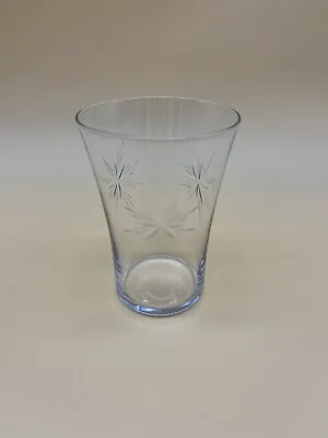 Vintage Etched Atomic Starburst Drinking Replacement Juice Glass 8 Pointed Star • $12.99