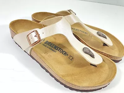 Birkenstock Gizeh Sandals Shoes Women Size Taupe Vegan Synthetic Buckle NWOT • $59.95