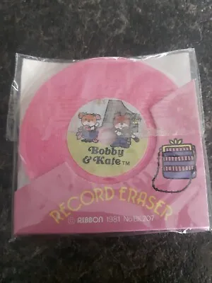 VTG 1981 Bobby & Kate Record Pink Eraser Collectible Ribbon BK 207 • $11.26