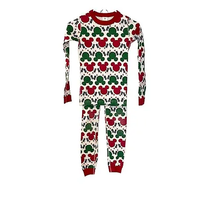 $32.95 • Buy Hanna Andersson Disney Mickey Mouse Pajamas Organic Christmas Set PJ Size 10 140