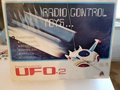 Nice Vintage Battery Operated Remote Fantastic Ufo-2 Flying Saucer  In Box • $49.45