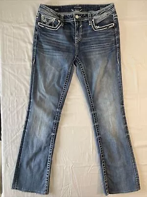 Vigoss Jeans Size 11/12 Chelsea Slim Boot Heritage Western 32  Inseam Rhinestone • $25.49