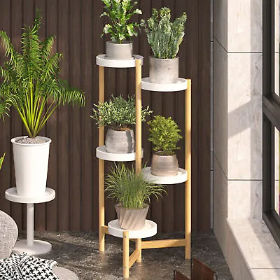 $41.98 • Buy 2/3/4/5 Tiers Tall Wooden Plant Stand Potted Plants Flower Display Shelf Corner