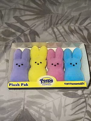 Plush Pak Marshmallow Peeps 4” Multi Color Bunny Nib Commonwealth 2005 • $15.50