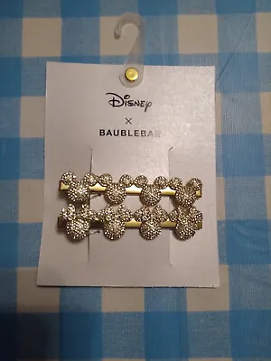 New Disney X BaubleBar Mickey/Minnie Mouse Gold Tone Two Hair Clips Barrettes • $13.99