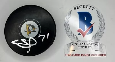 Evgeni Malkin Pittsburgh Penguins Signed Autographed Logo Puck Beckett COA • $99.99