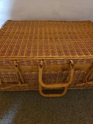   Suitcase Wicker With Pin Closures Vintage • $24.99