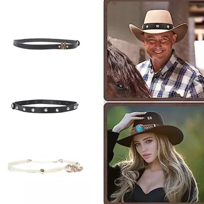 Cowboy Hat Bands Braided Hat Belts For Straw Fedora Panamas Hats Hatbands Decor • £3.89